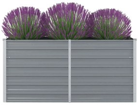 Canteiro de jardim elevado 160x80x77cm aço galvanizado cinzento