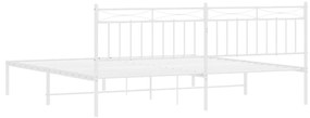 Estrutura de cama com cabeceira 200x200 cm metal branco