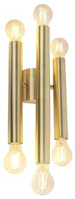 Candeeiro de parede vintage dourado 6 luzes - Tubi Art Deco