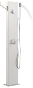 Duche de jardim com torneira 110 cm aço inoxidável