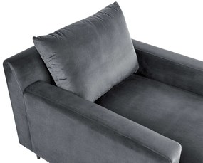 Chaise-longue em veludo cinzento GUERET Beliani