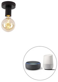 LED Candeeiro de teto inteligente preto c/ Wifi G95 - Facile Moderno