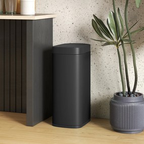 Caixote do lixo de cozinha automático de 50 L, com sensor de movimento, funciona a pilhas, 26,5 x 35,5 x 68 cm, preto
