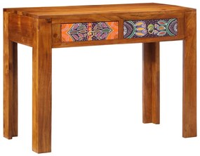 vidaXL Secretária de escrita com gaveta Castanho 100 x 50 x 75 cm