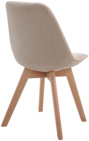 Cadeira de cozinha e sala de jantar Borneo V2 em tecido 48 x 84 x 55 cm Creme
