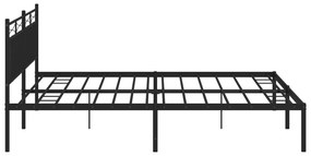 Estrutura de cama com cabeceira 200x200 cm metal preto