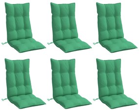 Almofadões p/ cadeira encosto alto 6 pcs tecido oxford verde