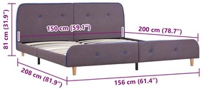 Estrutura de cama sem colchão 150x200 cm tecido