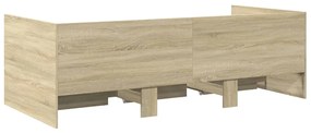 Sofá-cama com gavetas sem colchão 90x190 cm carvalho sonoma
