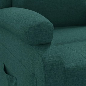 Poltrona de massagens elétrica tecido verde-escuro