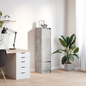 vidaXL Aparador alto 29,5x34x119,5cm deriv. madeira cinza cimento