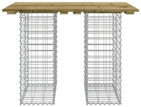 Banco de jardim c/ design gabião 100x70x72 cm pinho impregnado