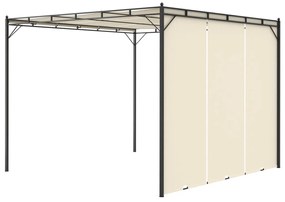 Gazebo de jardim com cortina lateral 3x3x2,25m cor creme