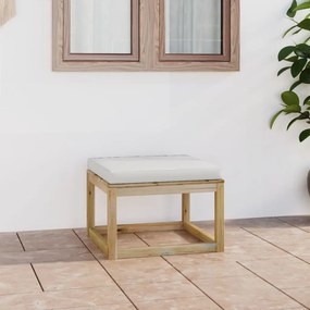 vidaXL Apoio de pés para jardim c/ almofadão pinho impregnado verde