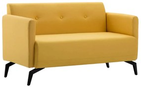 vidaXL Sofá de 2 lugares estofos de tecido 115x60x67 cm amarelo