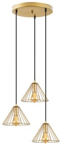 Candeeiro Chandelier Soylu – Dourado Brilhante – 41 x 41 x 117 cm
