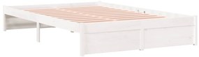 Estrutura de cama 120x200 cm madeira maciça branco