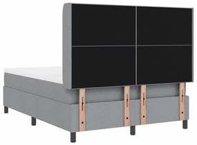 Cama Box com Colchão Cinza Claro, 140x190 cm, Tecido