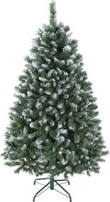 HOMCOM Árvore de Natal Artificial 150 cm Árvore de Natal com 581 Ramos com Efeito Neve 44 Pinhas Verde | Aosom Portugal