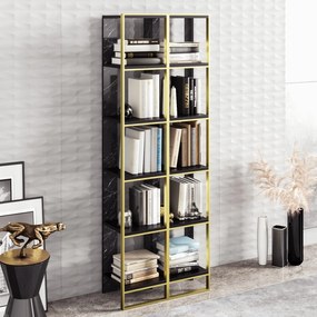 Estante Polka – Dourado e Preto – 32,2 x 178,5 x 31,3 cm