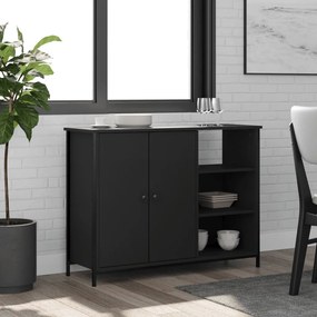835549 vidaXL Aparador 100x33x75 cm derivados de madeira preto