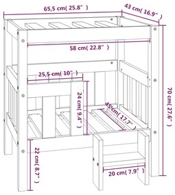 Cama para cães 65,5x43x70 cm madeira de pinho maciça preto