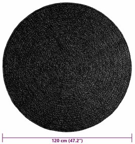 Tapete ZIZUR antracite Ø 120 cm aspeto juta interior exterior