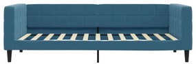 Sofá-cama com colchão 100x200 cm veludo azul