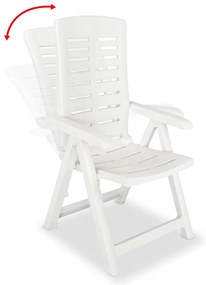 Cadeiras de jardim reclináveis 2 pcs plástico branco