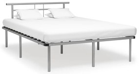 Estrutura de cama metal 160x200 cm cinzento