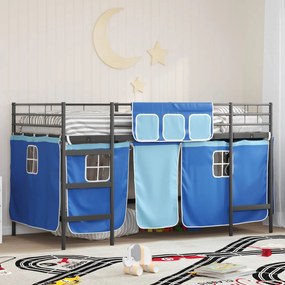 vidaXL Preto e Azul 107 x 201 cm