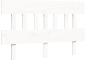 Estrutura de cama com cabeceira 140x200cm madeira maciça branco