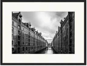 Impressão digital emoldurada Speicherstadt Hamburg