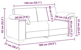 Sofá Loveseat Vermelho Vinho 140 cm Tecido