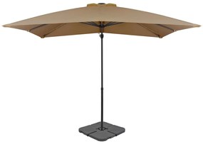 vidaXL Guarda-sol de jardim com base portátil cinzento-acastanhado