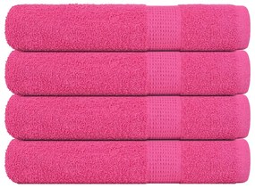 Toalhas de sauna 4 pcs 80x200 cm 360 gsm 100% algodão rosa