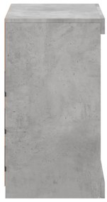 Aparador com luzes LED 60,5x37x67 cm cinzento cimento