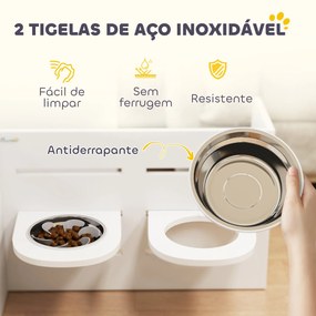PawHut Comedouro para Cães Elevado Comedouro para Animais com 3 Altura