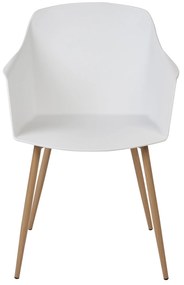 Conjunto de 2 cadeiras de jantar brancas e madeira clara FONDA II Beliani