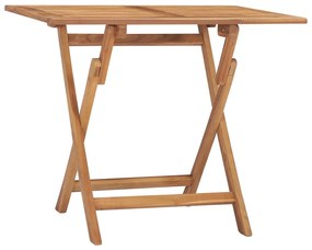 vidaXL Mesa de jantar para jardim dobrável 90x60x75 cm teca maciça