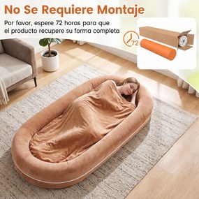 Cama Partilhada para Animais, 185 x 78 x 21 cm, Bordo Removível, Castanho