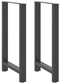 Pés para mesa de bar antracite 2 peças 60x(100-101) cm aço