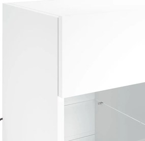 Móvel de parede para TV com luzes LED 58,5x30x60,5 cm branco