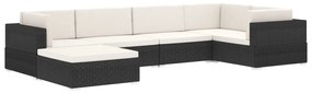 Assento de centro seccional c/ almofadões 1 pc vime PE preto
