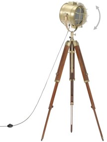 Candeeiro de chão tripé 165 cm madeira de mangueira maciça