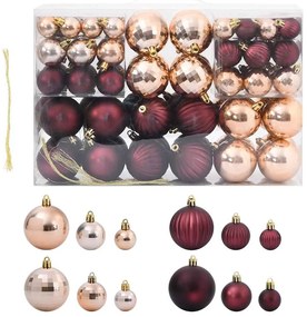 vidaXL Enfeites de Natal 100 pcs Ø3/4/6 cm champanhe e castanho escuro