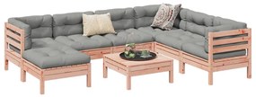 vidaXL 8 pcs conj. sofás jardim c/ almofadões madeira abeto-de-douglas