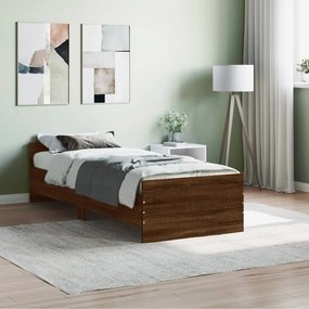 vidaXL Estrutura cama s/ colchão derivados madeira carvalho castanho