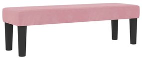 Cama Box Spring com Colchão e Banco Rosa 140x200 cm Veludo