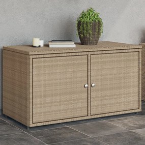 Armário de arrumação para jardim 110x55x60,5 cm vime PE bege